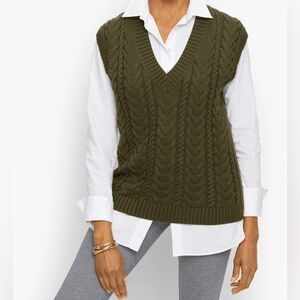 Talbots Cable Knit Sweater Vest